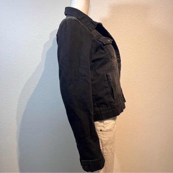 Free People “Rumors” Denim Jean Jacket, Fade Wash Black - Picture 8 of 11